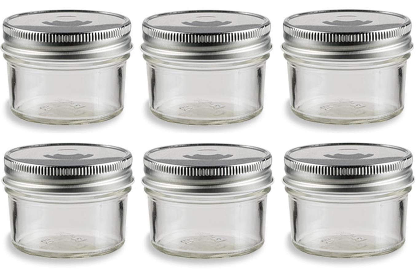 Nakpunar 6 Pcs 4 Oz Mason Glass Jars With Silver Lids