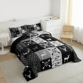 thumbnail image 3 of jejeloiu Woodland Animal Moose Full Size Comforter Sets,Country Farmhouse Lodge Bedding Comforter Set,Gray Cmao Checkered Bedding Sets For Teens,Ultra Soft Home Decor Reversible,3pcs, 3 of 8