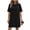 Black, variant on Drses Women Cotton Short Sleeve Nightgown Sleep Shirt, Crew Round Neck Loose Fit Mini Night Dress with Pockets, Casual Summer Lounge Sleepwear T-Shirt Dress