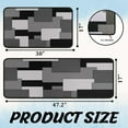 thumbnail image 2 of Geometric Grey Kitchen Rugs Set of 2 Checkered Black Grey Kitchen Mats for Floor Non-Slip Backing Kitchen Mat Washable Runner Rug for Home Grey Kitchen Decor and Accessories 17"x47.2"+17"x30", 2 of 6