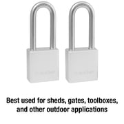 Master Lock 1-1/2 Solid Steel Long Shackle Padlock; 2-Pack
