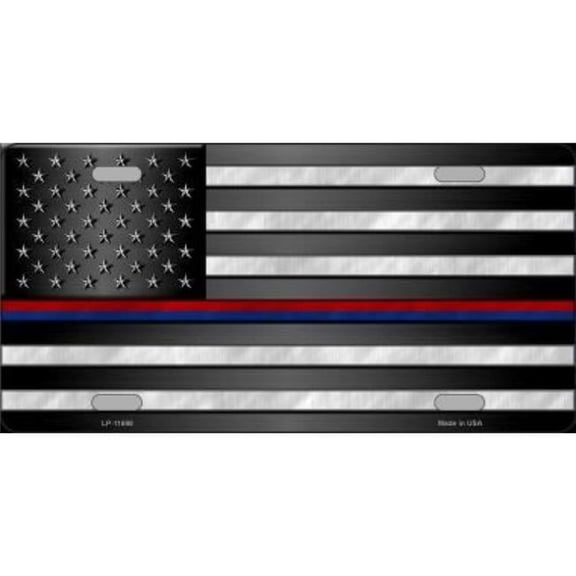 First Responder American Flag Metal License Plate