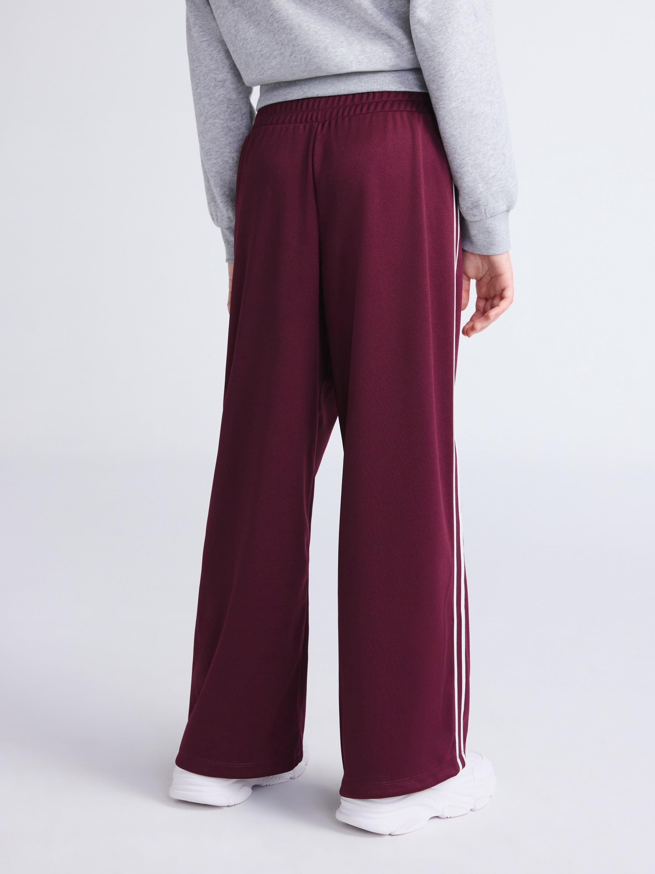 Weekend Academy Girls Wide Leg Track Pants with Side Stripes, Sizes 4-18