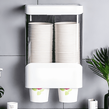 Cup Holder Dispenser,Water Cooler Cup Dispenser,Wall Mount,Double Deck,for Home Bathroom Office Hospital