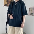 thumbnail image 2 of Mens Summer Fashion Baggy Short Sleeve Hooded T-Shirt Solid Color Hip Hop Tees, 2 of 11
