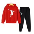 thumbnail image 4 of Conjunto de 2 piezas de sudadera con capucha y pantalones deportivos para niños de 4 a 14 años, conjuntos casuales para niñas, chándales, ropa para niños, otoño y primavera, 4 of 5