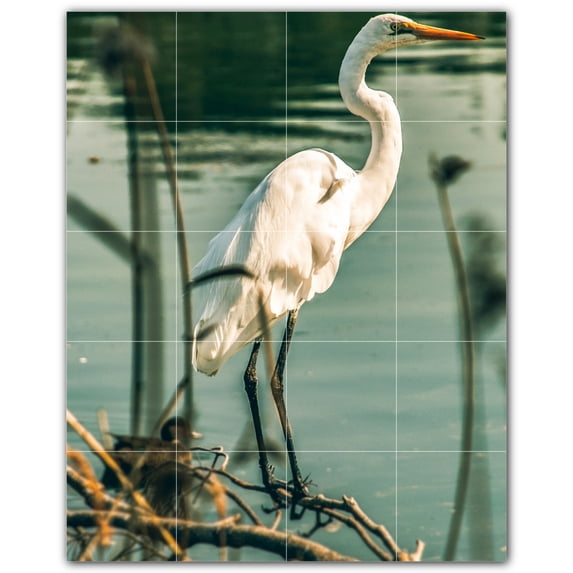 Picture-Tiles.com: Bird Ceramic Tile Wall Mural WAL500191-45XL. 48"W x 60"H using (20) 12" x 12" Ceramic Tiles-Satin Finish