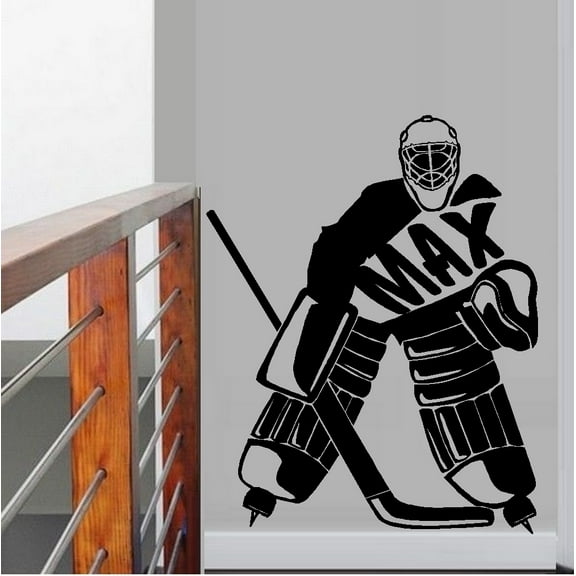 Decal ~ Hockey Skater ( Custom Name ) Wall Decal (20" x 26")