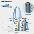 thumbnail image 5 of Teacher Tote Bag,Colorful Dinosaurs Pattern Teacher Utility Tote Bag,Large Work Tote Bags for Women with Multiple Pockets,Top Zipper Closure,13.8x10.6x6.7 Inch, 5 of 5
