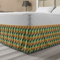 thumbnail image 1 of Geometric Bed Skirt, Colorful Contemporary Polygonal Pattern with Triangles Geometric Details, Elastic Bedskirt Dust Ruffle Wrap Around for Bedding Decor, 4 Sizes, Multicolor, by Ambesonne, 1 of 2