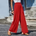 thumbnail image 4 of Summer Savings Clearance! Edvintorg Wide Leg Pants Women 2023 Trendy Women's Summer Casual Pants High Waist Solid Color Comfortable Button Decoration Pants With Drawstrings Red XXXL, 4 of 6