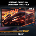 thumbnail image 4 of CRUA 27'' 2K 360Hz IPS Gaming Monitor, QHD 1440P, 120%sRGB, Built-in Speakers, Height/Pivot/Swivel/Tilt Adjustable, FreeSync, DP1.4 & HDMI2.1, Wall Mount-Black, 4 of 7