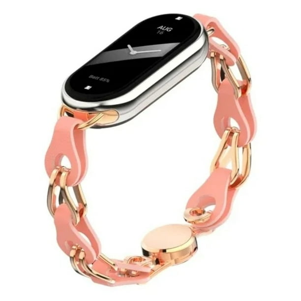 Correa Para Xiaomi Mi Band 8/9, Acero Inoxidable y Cuero, Resistente Al Agua, Unisex