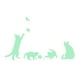 thumbnail image 3 of Pegatinas fluorescentes Pegatinas oscuras Pegatinas luminosas de dibujos animados Calcomanías para el techo 4x gato, 3 of 9