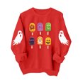 thumbnail image 6 of CYRBOKO Girls Halloween Sweatshirt, Casual Pullover Long Sleeve Crew Neck Red Holiday Top Size 11-12 T, 6 of 7