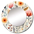 thumbnail image 2 of Designart "Pastel Floral Delicacy" Floral Rund Mirror For Wall Decor - Large Pink Round Print Mirror - Round Bohemian Mirror - Wall Mounted Round Large Mirror - 23" x 23", 2 of 6