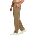 thumbnail image 5 of Eltusu Men's Athletic Pants Open Leg, Running Straight Legs Drawstring Elastic Waistband Workout Pants Khaki Size 2XL, 5 of 8