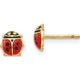 thumbnail image 1 of 14K Yellow Gold Madi K Enamel Ladybug Post Earrings (6 X 5) Made In Spain gk881, 1 of 6
