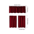 thumbnail image 3 of 3pcs Cafe Curtain Set, One Top Valance and Two Lower Panels, Light Filtering Thermal Window Covering for Kitchen Bathroom Basement Laundry Room and Small Windows, B-Wine, 3 of 9