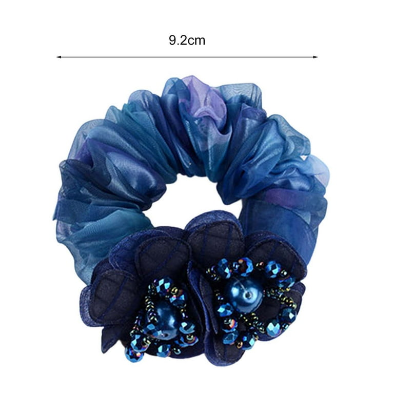 Anvazise Flower Decor Hair Tie Faux Pearl Elegant Beads Bun Anvazise Flower Decor Hair Tie Faux Pearl Elegant Beads Bun
