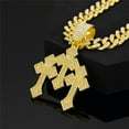 thumbnail image 4 of Men Women Hip Hop Three Crosses Pendant Necklace 13mm Crystal Cuban Chain HipHop Iced Out Bling Necklaces Fashion Charm Jewelry, 4 of 10