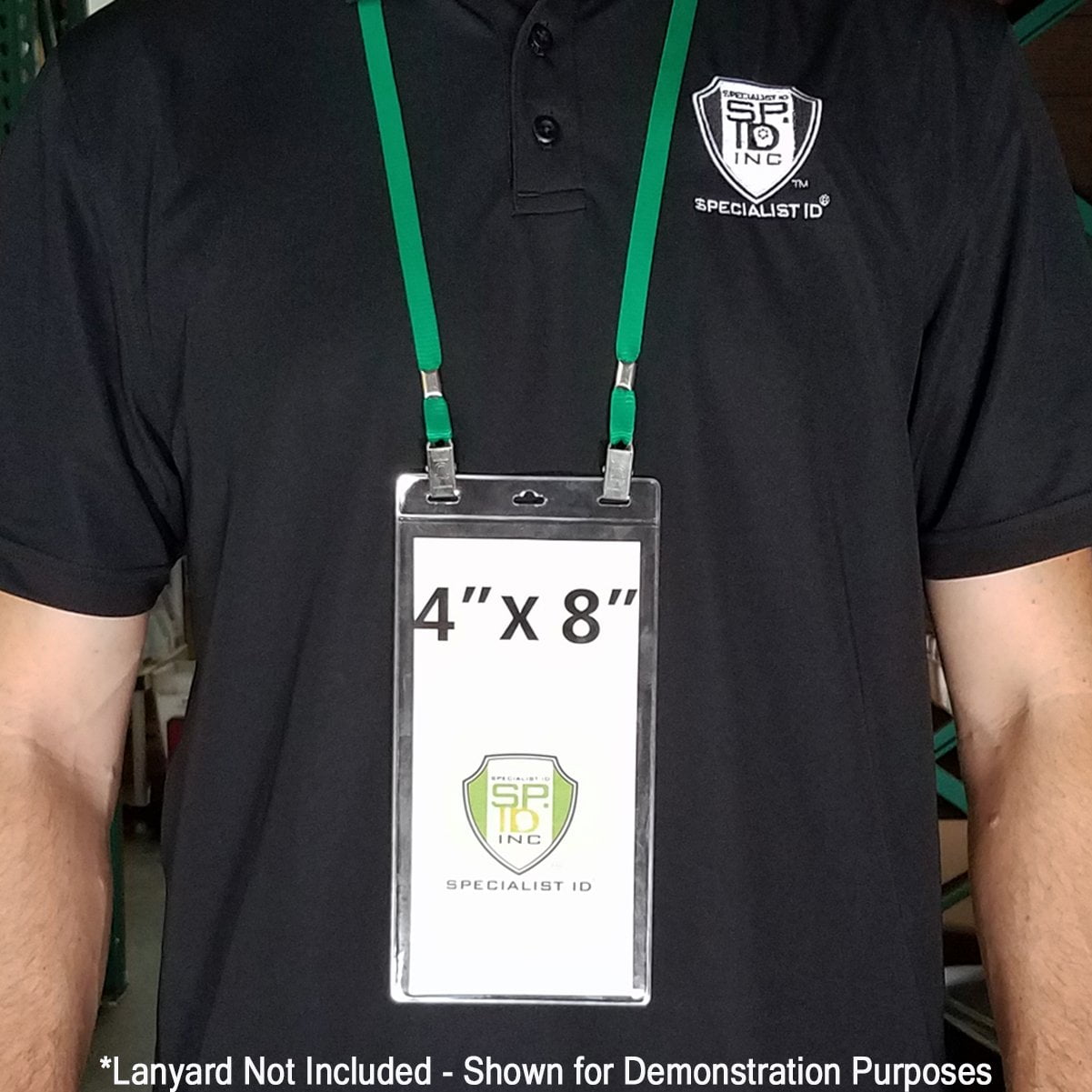 Bulk 50 Pack - Extra Large 4" X 8" Clear Plastic Ticket Holders (Really Big) 4X8 Inch Big Credential ID Protector Sleeves for Sporting Events and Concerts - 3 Top Lanyard Slots to Work w Any Lanyard