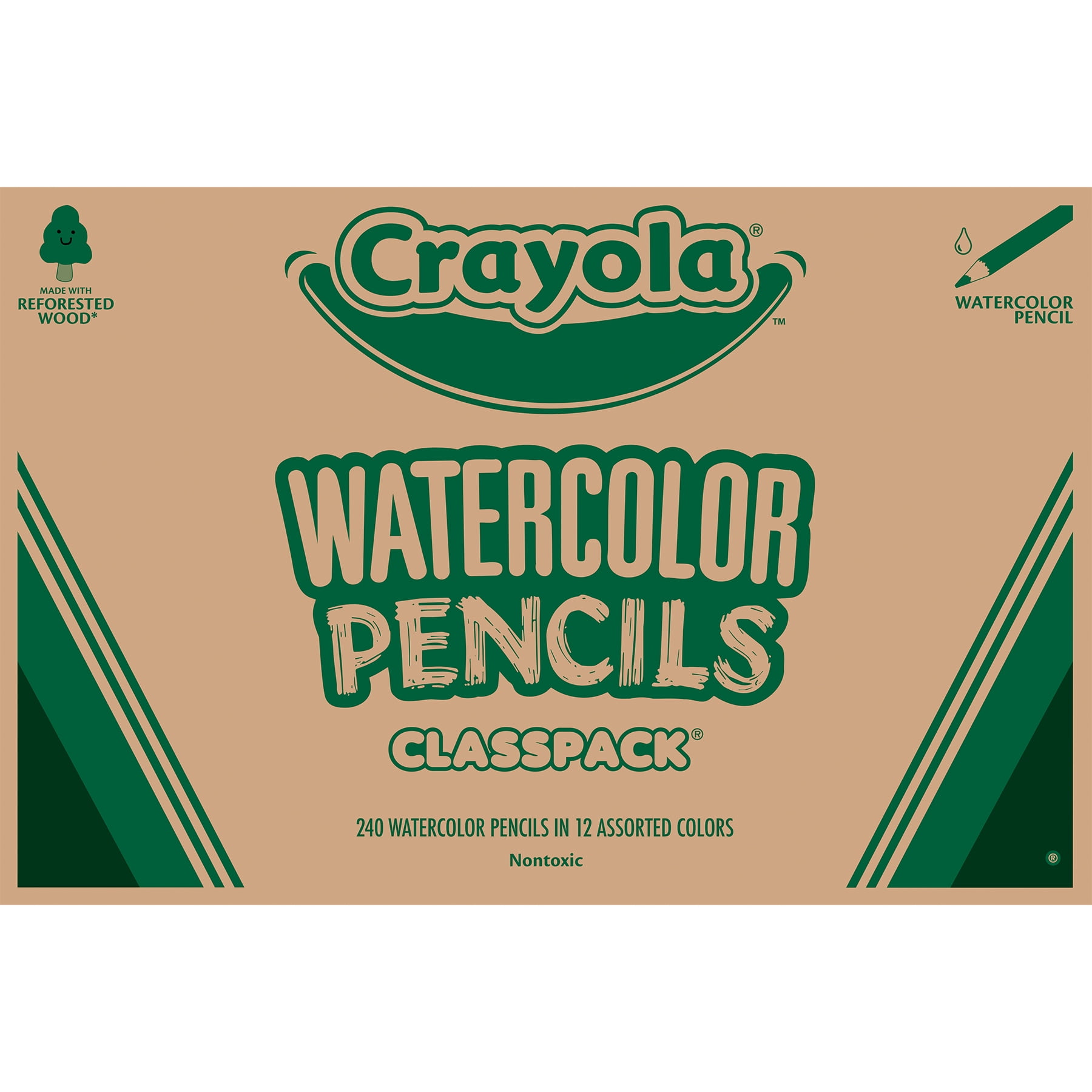 Crayola Watercolor Colored Pencils Classpack, 240 Pencils