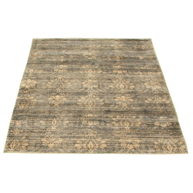 ECARPETGALLERY 5'0" x 7'4" Transitional Galleria Hand Loomed Area Rug for Living Room, Dining Room and Bedroom in Grey