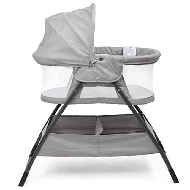 Baby Delight Beside Me Doze Deluxe Moisés para bebé, cama junto a la cama, dosel plegable y extraíble, gris guijarro
