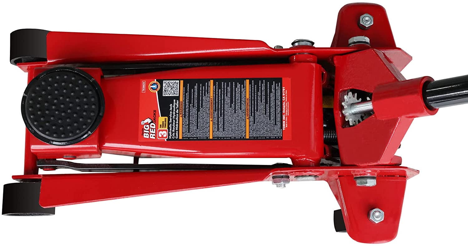 Torin Jacks Big Red T830025 Hydraulic Floor Jack with Single Quick Lift Piston Pump, 3 Ton (6,000 lb) Capacity