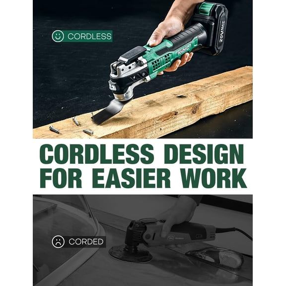KIMO 20V Cordless Oscillating Tool Kit with 26-Pcs Accessories