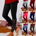thumbnail image 2 of Zhanying Christmas Pattern Leggings Plus Size Ugly Xmas Style High-Waisted Womens Clothes Winter Red M, 2 of 6