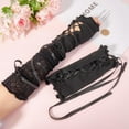 thumbnail image 3 of 2 pares de guantes largos de encaje negros sin dedos de 2 estilos para mujer, guantes cortos ajustables estilo punk lolita, guantes vintage rasgados, 3 of 9