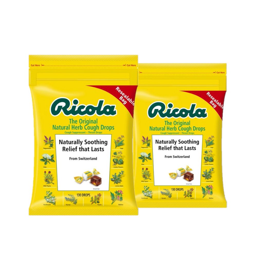 Ricola Original Natural Herb Cough Drops 2 Bags 130 Drops each