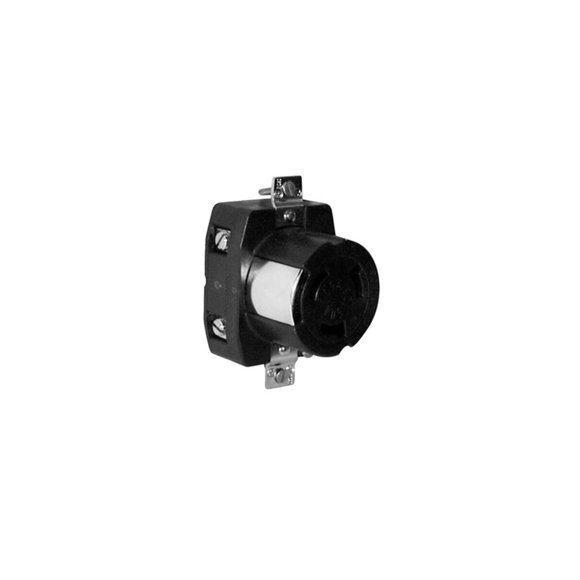 Marinco Réceptacle Électrique Marin 3 Pôles 4 Fils (50 Ampères, 125/250 Volts, Femelle, Noir)