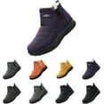 thumbnail image 4 of Womens Men‘s Winter Snow Boots Women Ankle Booties Warm Plush Lined Waterproof Insulated Slip On Outdoor Shoes, 4 of 13