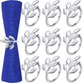 thumbnail image 1 of Juego de servilleteros con forma de hoja, soportes para servilleteros de Acción de Gracias, banda para servilletas Vintage nupcial, adorno para mesa de comedor (plata, 24 piezas), 1 of 5