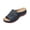 Dark Blue, variant on Coffee Ladies Hollow Out Wedge Slippers Round Toe Open Toe Floral Summer Casual Solid Color