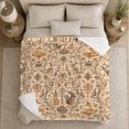 thumbnail image 4 of Woodland Squirrels and Floral Paisley, Nostalgic Folk Art Style for Forest Lovers, Vintage Animal Garden and Housewarming Gift, Cozy Flannel Blanket for Cabin and Guest Room, Home Decor, 4 of 7