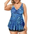 Plus Size Two Piece Tankini Swimsuits for Women Tummy Control Flowy