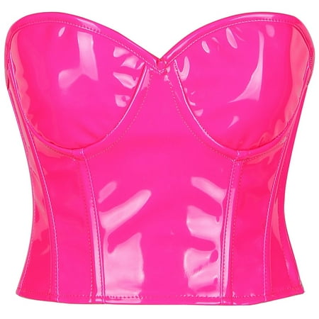 

Lavish Pink Patent PVC Underwire Bustier
