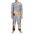 thumbnail image 3 of Daiia Elephant Giraffe for Men's Long-Sleeved Pajama Set – Soft & Comfortable Sleepwear Button-Up Pajamas Cozy Lounge Wear-Large, 3 of 7