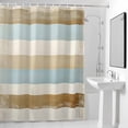 thumbnail image 4 of Abstract Blue Brown off White Fabric Shower Curtain Oil Painting Art Washable Shower Curtains for Bathroom, Waterproof Bath Curtain with Hooks Home Decor 72x72in, 4 of 8