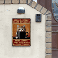 thumbnail image 2 of Vintage Metal Tin Sign - Retro Cat Before Coffee Humor Wall Decor, Multipurpose Metal Plaque for Home, Bar, Pub, Cafe, Farm Room - Wall Hanging, No Electricity Needed - 12x8 Inches, 2 of 6