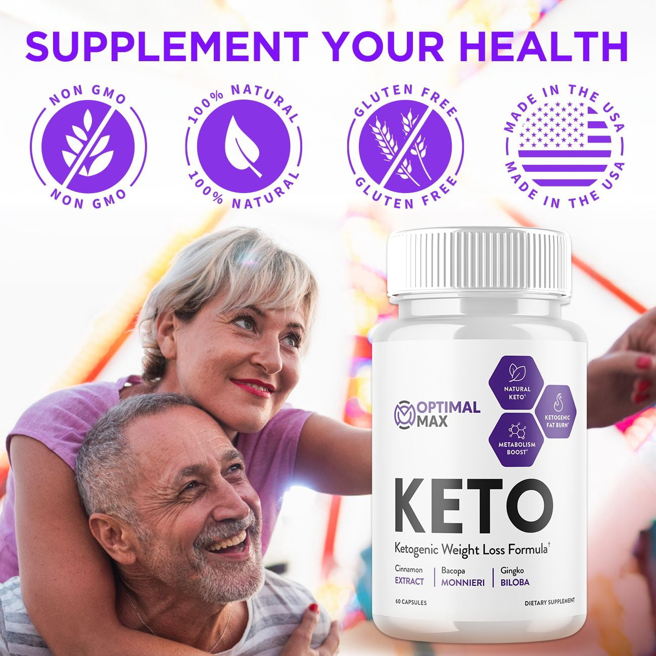 Optimal Max Keto - Ketogenic Weight Loss Formula - Energy & Focus Boosting Dietary Supplements for Weight Management & Metabolism - Advanced Fat Burn Ketones Pills - 120 Capsules (2 Pack)