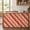 Crimson, Cream, Tan, Scarlet, variant on Dark Red Striped Sink Skirt for Bathroom, Self-Adhesive Under Sink Curtain, Modern Geometric Minimalist Lines Hide Pipes & Storage Fabric Cabinet Skirt Cover for Kitchen Laundry 32"x55"