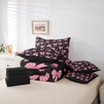 thumbnail image 6 of jejeloiu Kawaii Bow Bowtie 7-Piece Bedding Comforter Set,Pink Cute Flower Floral King Bedding Sets For Girls Teens Reversible, 6 of 8