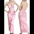 thumbnail image 3 of Vestidos Estampados para Mujer, Escote Sin Espalda, Adelgazantes Rosa L, 3 of 9