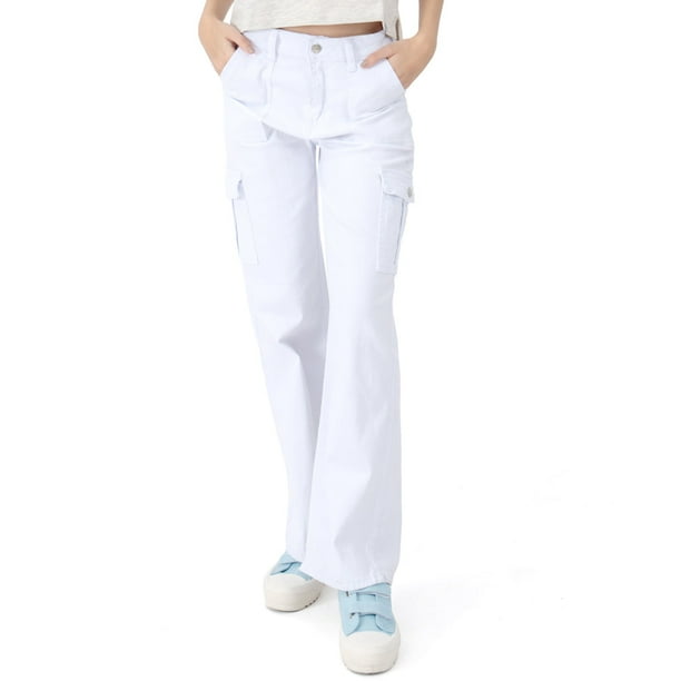 Pantalón Lady Twill High Waist Para Mujer Quarry Color Blanco