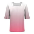 thumbnail image 4 of Womens Ruffled Summer Tops, Short Sleeve Shirts for Women Fashion Loose Fit Ombre Tie Dye Square Neck T-Shirts, 4 of 5